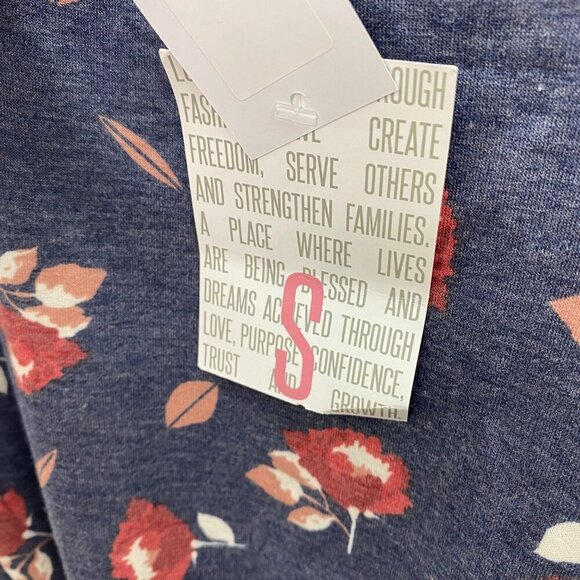 Lularoe Isla Floral Cross Back Dress w Pockets Womens size Small NEW - Picture 5 of 7